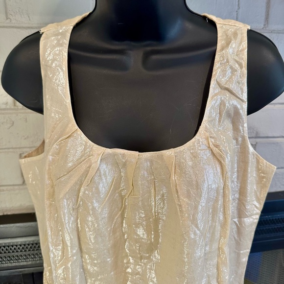 J. Crew Shimmer Linen Blend Shell Tank Top EUC - Picture 4 of 5